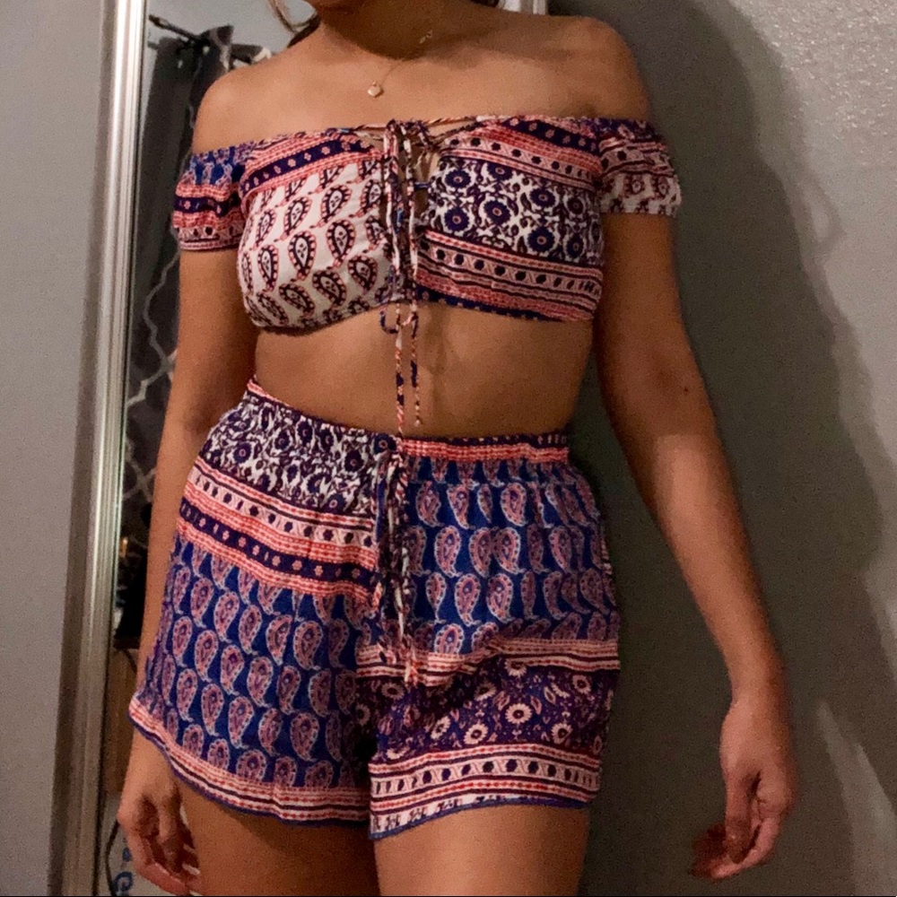 Paisley print two piece set